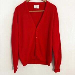 Vtg Thane Cashmere Cardigan Sweater Mens Size L Preppy Mr Rogers Old Money